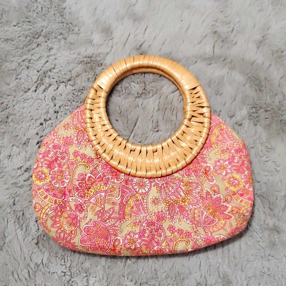 RAMPAGE Floral Wooden Handle Handbag